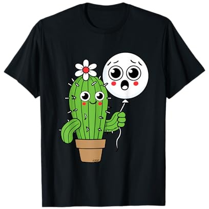 Cactus Carino Palloncino Cartoon Maglietta