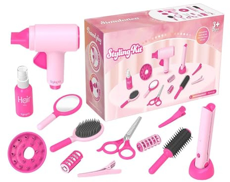 Giocattoli da Parrucchiere per Bambina - 14 Pezzi di Giocattoli da Travestimento Realistici,Set Per Acconciature Per Bambine | per Bambini, , Bellezza e Toelettatura, uso Casa, Esterno, Viaggio e Asil