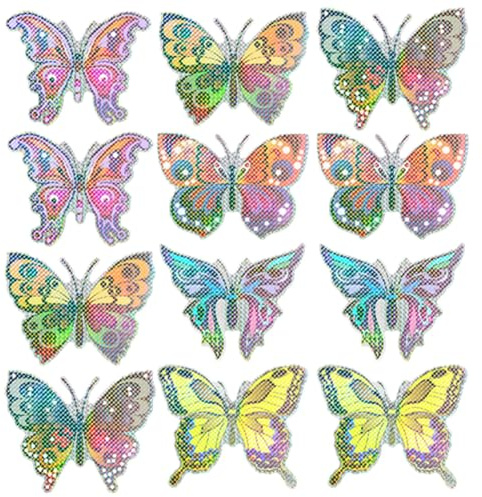 LALADEFIEE Adesivi per Zanzariere 12Pezzi Farfalle Colorate Funzione Anticollisione per Finestre e Porte in Vetro, per Camera da Letto e Ambienti Interni