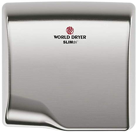 World Dryer® L-973 SLIMdri® Hand Dryer - Automatic Brushed Stainless Steel Universal Voltage Surface-Mounted ADA Compliant