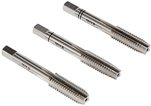 Yato set metrisch Handgewindebohrer 3 Stücke Größe M8 HSS M2 Gewindeschneider DIN 352 (YT-2935)