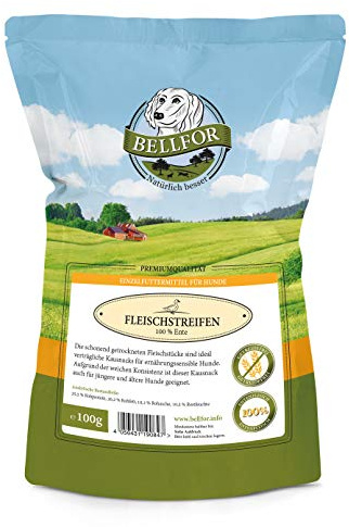 Bellfor Hundesnack Gesundes Enten-Trockenfleisch – 100 g. Natürliche Hundeleckerli ohne Zusätze, weiche Kausnacks. Hergestellt aus Entenfleisch ohne Zusatzstoffe und Geschmacksverstärker.