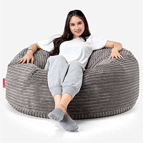 Lounge Pug, 'Mammoth' Sofa Sitzsack XXL, Riesensessel, Cord Schiefergrau