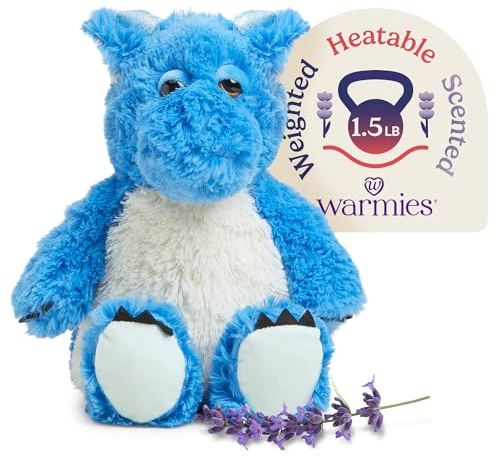 warmies Microwavable & Weighted Stuffed Animals, Dragon - Heated Stuffed Animal Plushie for Warmth & Comfort - Cute Soft Plush Toys for Adults & Children (Boys, Girls, Babies & Toddlers)
