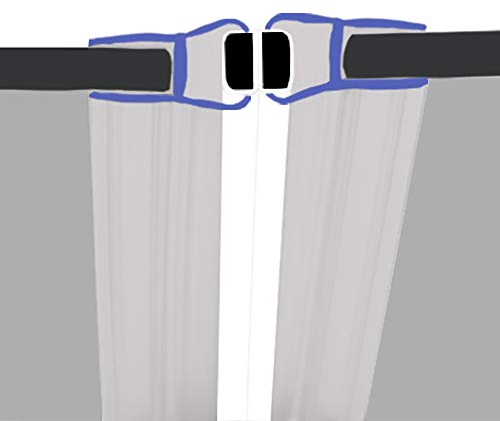 Magnetic Shower Seals | Sold in Pairs | Fits 4-6mm Glass | 180° Magnet for Straight or Quadrant Doors | 2 Metres Long | MAG010