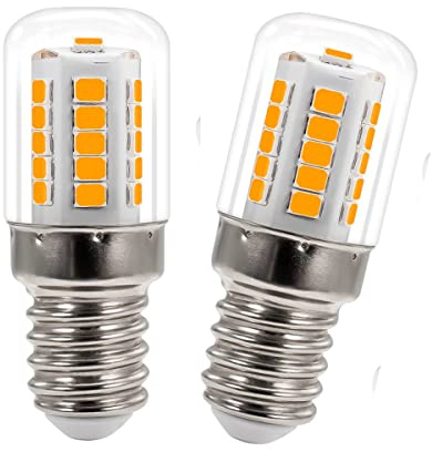 WOWLED E14 LED Light Bulbs, 3W Warm White Energy Saving Bulbs for Kitchen, Home, Fridge, Garden, Range Hood, 220-240V, Non Dimmable, 2Pcs