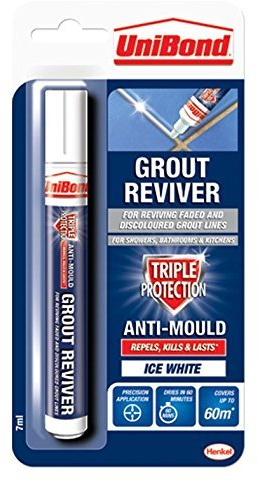 Unibond 2 x Grout Reviver Pen/Anti-mould grout pen for bathroom, kitchen, shower and floor tiles / 1 x 7ml