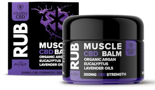 Vitality CBD Active Muscle Balm Rub 300 mg of CBD, 50 ml, NO THC