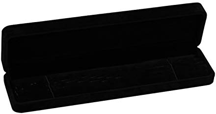 1 PCS Rectangle Necklace Box, Velvet Pendant Gift Box Long Chain Jewelry Display Boxes Black Long Necklace Case Bracelets Display Case for Engagement Wedding Mothers Day Thanksgiving Birthday Gifts