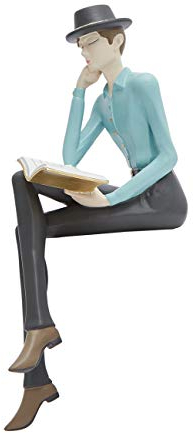 Amoy-Art Hombre Figura Escultura Lector Decorativa Regalo Modern Estatua Interior Salon Arte Resina Decoración del Hogar 23cm