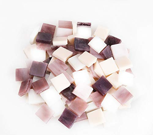 Mosaic Tiles 270 Pieces / 200 g Pack of Colored Mica Glass Mosaic Tile Supplies for Home Decoration, DIY Crafts, Plates, Picture Frames, Flowerpots – 1x1 cm Square Tiles (Purple Clouds)