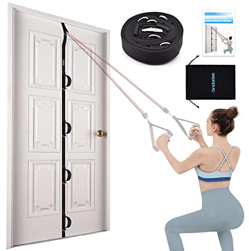 Brebebe Türanker Gurt für Widerstandsbänder Übungen, Multi-Point Anker Gym Befestigung für Home Fitness, tragbares Türband Widerstand Workout Ausrüstung, stanzfrei, nagelfrei