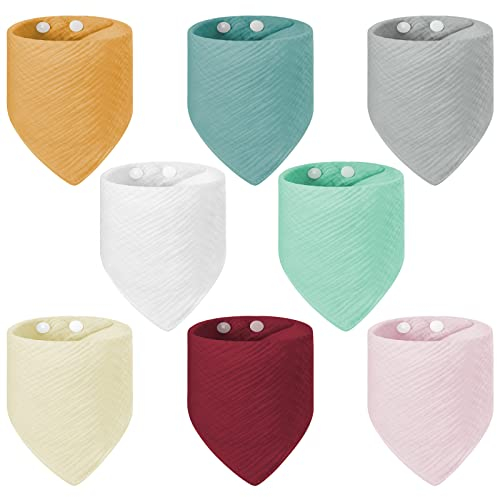 Vicloon Muslin Baby Lätzchen, 8 Stück Super Saugfähige Bio-Baumwoll Halstuch Babys, 100% Baumwolle Musselin Halstuch, Sabberlätzchen Baby, Sabberlätzchen für Säugling Kleinkinder Jungen Mädchen