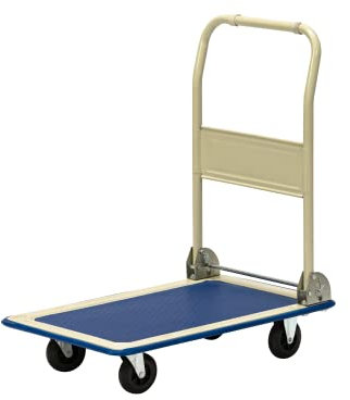 Folding Platform Trolley, Plastic Fold Down Flatbed Cart on Wheels