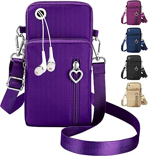 Handytasche mit Geldbörse zum Umhängen Damen, Stoff Handytasche zum Umhängen Handy Umhängetasche Schultertasche Crossbody Tasche Geschenke für Frauen zum Geburtstag Weihnachten Klein Beige