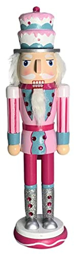 Almencla Navidad Figura Cascanueces Muñeco de Madera Adorno Coleccionable Escultura Decorativa de Mesa para Niños Adecuado para Fiestas Cumpleaños y, Tarta, Individual