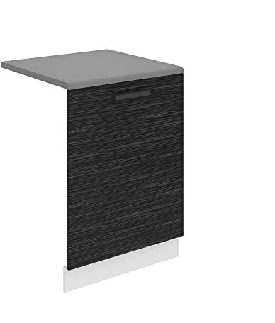 BELINI | Pannello anteriore per lavastoviglie 60 cm | Pannello frontale da cucina per lavastoviglie con manico | con battiscopa | 60 x 71,5 x 1,6 cm | Ebano reale