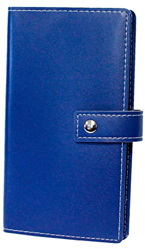 Tradineur Listin téléphonique A-Z avec couvercles en cuir, carnet d'adresses, index alphabétique, fermeture à broche, 18 x 10 cm, couleur aléatoire