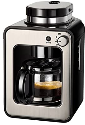 DieffematicKF Cafetera Máquina de café automática para el hogar, cafetera tipo goteo con filtro, molinillo de café en grano (Color : Black 220V)