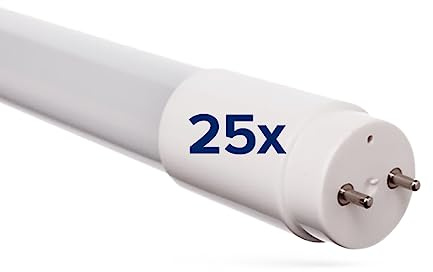Ett LED-Röhre Spectrum Leuchtstoffröhre | 25 Stück | T8, 17 Watt, G13, Leuchtmittel 4000K Neutralweiß 120cm Beleuchtung für Büro, Gewerbe, Werkstatt, Garage