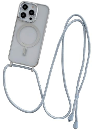 Rokmym Coque Magnétique pour iPhone 11 avec Cordon [Compatible avec Mag-Safe] Silicone Transparent avec Réglable Collier Étui Housse avec Cordon Tour de Cou Lanière Corde pour iPhone 11