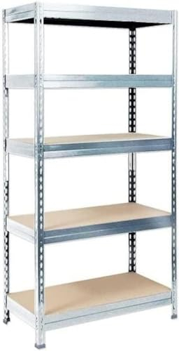 KARAT Schwerlastregal, 180 x 90 x 60 cm Steckregal, Kellerregal, Lagerregal, Metallregal - aus Stahl Metall - 5 verstellbare Böden (Verzinkt)