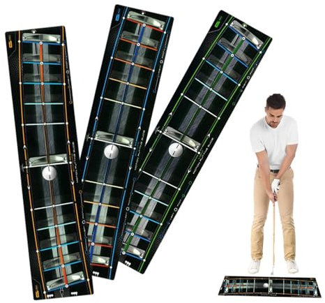 Golf-Putter-Matte, Golf-Putter-Trainer | Golf-Trainingshilfe | Golf-Putter-Führungsmatte, Golf-Putter-Pfadtrainer, Golf-Zubehör, 3-teilige Putting-Pads für Golf-Anfänger