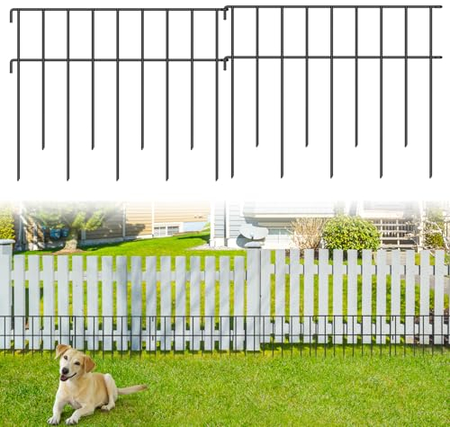 Tier-Absperrzaun, 10 Stück, 33 cm (H) x 4,2 m (L), rostfreies Metall, Kaninchen, keine Grabenzäune für Garten, Zaun, Lückenfüller für Hund, Kaninchen, Garten, Terrasse