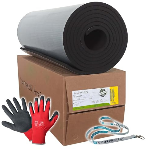 Scorprotect Armaflex Home 19 mm selbstklebend | Kautschuk Dämmplatte 6 m² | Wohnmobil Dämmung Camper Ausbau | Wärme- & Schalldämmung | Armacell Home Isolierung inkl. Zubehör