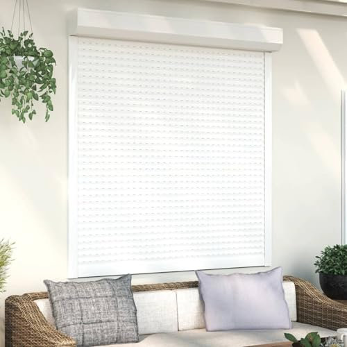 IKAYAA Tapparella Avvolgibile in Alluminio Tapparella Avvolgibile Moderna Tenda per Luce Diurna Tenda a Rullo Oscurante Tenda Avvolgibile Interno Tende Oscuranti -Bianco-140 x 150 cm