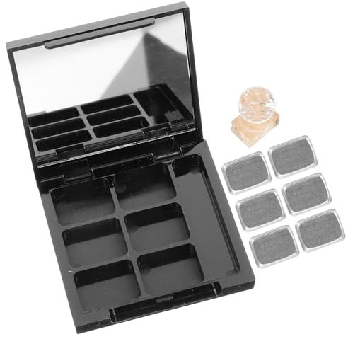 minkissy Leerbox Für Schminke Aus Kunststoff Und Aluminium Lidschattenbox Mit Spiegel Kompaktes Etui Für Make-up-aufbewahrung Leere Kosmetikpalette Für Diy Lidschatten