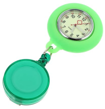 LIFKOME Leuchtende Krankenschwester Clip On Uhr aus Quarz Grün | Krankenpflegeschülerinnen, Einfache Ablesbarkeit, Liebevoller Look, für Klinik und Geschenk
