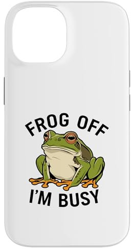 Lustiger Frosch aus beschäftigten Amphibien, verrücktes flippiges Kunstwerk Hülle für iPhone 14
