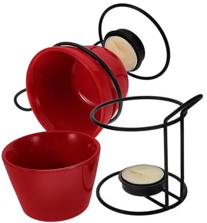 FUNNETOYU 2sets Fonduta Ceramica Per Cioccolato e Formaggio Con Supporto Riscaldatore Per Burro e Dessert Per Feste e Occasioni Speciali