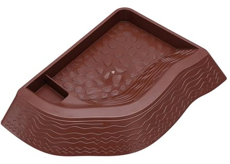 Jiuvaso Bassin de baignade et mangeoire pour Tortues, Bol d'eau et décor Aquatique, Rouge Brunâtre
