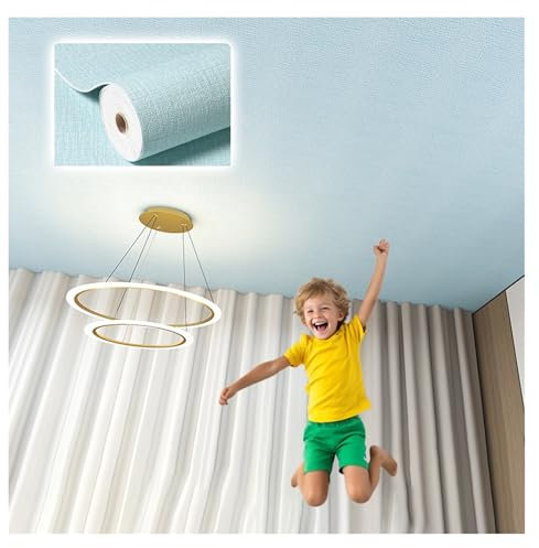 Deckenpaneele deckenplatten Badezimmer-Deckentapeten Für 5, 10, 15 Und 25 Quadratmeter – Deckenaufkleber Mit Selbstklebender Rückseite, Klares Himmelblau – PVC-Deckenverkleidung Für Keller/Küche/Café(