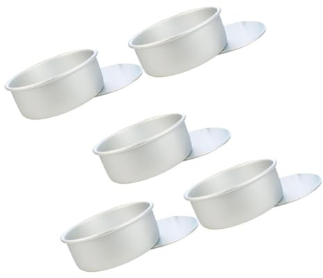 UTHCLO 5 piezas Molde Redondo Aluminio Anodizado Molde Mini Tartas con Extraíble Antiadherente Fácil Desmolde para Bizcocho Horno y Repostería