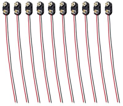 10 connettori con fibbia da 15 cm, 9 Volt, connettore a clip per batteria tipo I, per apparecchiature con batteria da 9 V