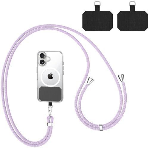 WOOZ Phone Lanyard Crossbody with 2 Patch, Anti-Theft Nylon Strap Necklace for Cellphone, Mobile Phone, Camera, GoPro, PSP, Flashlight, Keys, Keychains, USB Flash Drives and More Device