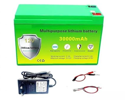 Batería de litio recargable de 12 V, 12800 mAh, 20000 mAh y 30000 mAh for juguetes infantiles, lámparas de emergencia y coches.(12V 30000mAh)