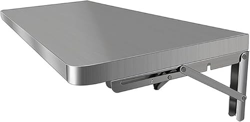 An der Wand montierter Klapptisch, Drop-Leaf-Schreibtisch aus Edelstahl und herunterklappbares Regal for Küche, Frühstücksbar, platzsparende Waschküche Badezimmer-Organizer(80 * 40cm(31 * 16in))
