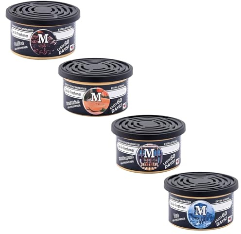 4 Stück Autoduft,Auto Duft Innenraum,Duft Auto Innenraum,Car Scents,Autoduft Dose,Kaffee Hilton Honeydew Melon Black Ice Geschmack,Rauch und Geruch Beseitigen,Innenraum Deko im Taxi, Büro & Auto