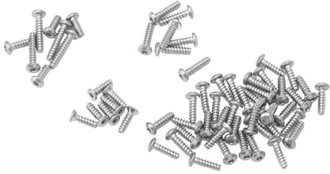 Tomantery Kit de Vis RC Durables en Acier Inoxydable, 60 Pièces, Vis à Tête Demi-ronde et Fraisée pour Camions RC, échelle 1/10