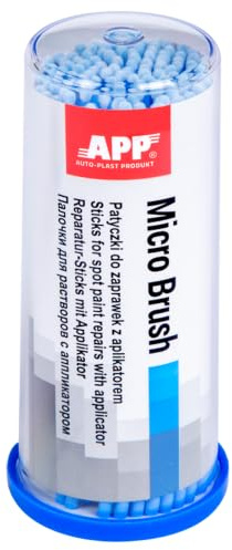 Auto-Plast Produkt APP Micro Brush Set Med 100 St Retuscheringsborstar För Bilfärg | 1,5 Mm | Blå