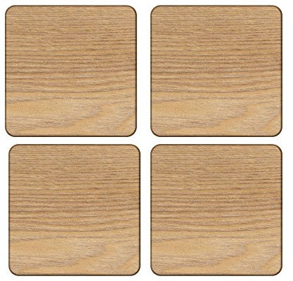 Set of 4 OAK Wood COASTERS By Creative Tops