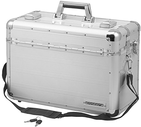 anndora Pilotenkoffer Businesskoffer TSA Schlösser Aluminium Oberfläche - Silber