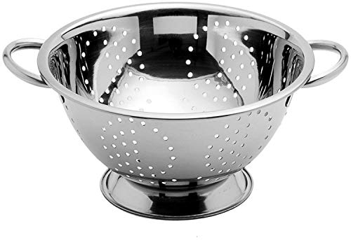 Arga - Colador de Cocina Con Pie de Acero Inoxidable - Escurridor Para Drenar Pasta, Verduras, Frutas y Arroz - 20 cm