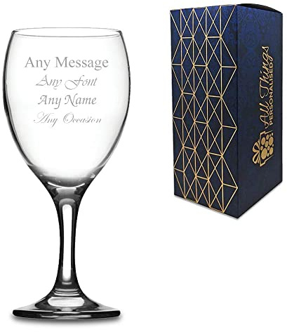 Personalised Engraved Imperial Wine Glass, 12oz or 340ml, Quality Personalised Wine Glass, Makes the Perfect Personalised Gifts for Women, Wine Gifts for Women that are Ideal for Any Occasion