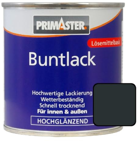 Primaster Buntlack 375ml Anthrazit Hochglänzend Wetterbeständig Holz & Metall