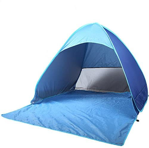 ele ELEOPTION Pop Up Beach Tent Portable UV Protection Beach Shell with Ground Sunscreen Self-Construction Automatic Tent Beach Umbrella Sun Shelter (Blue)